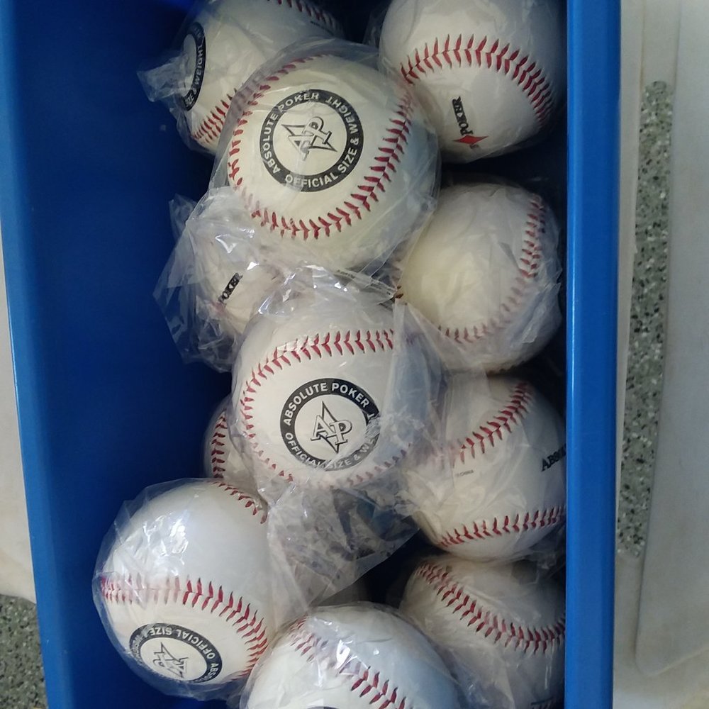 New Absolute Poker baseballs, official size & weight WSOP